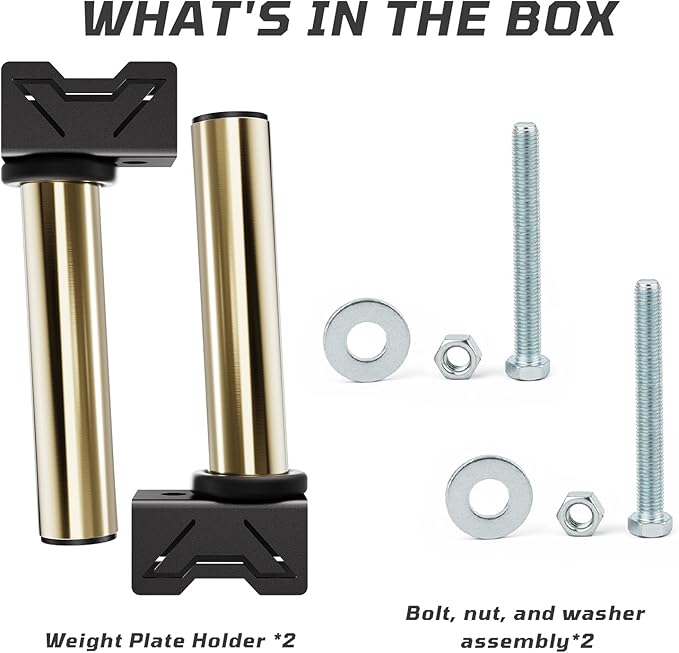 Stainless Steel Sleeve Weight Plate Holder for Power Rack – Choose 2×2 or 3×3 Uprights – Fits 5/8" to 1" Holes – 300lbs Capacity, Heavy-Duty Steel Peg with Stainless Cover, Pair
