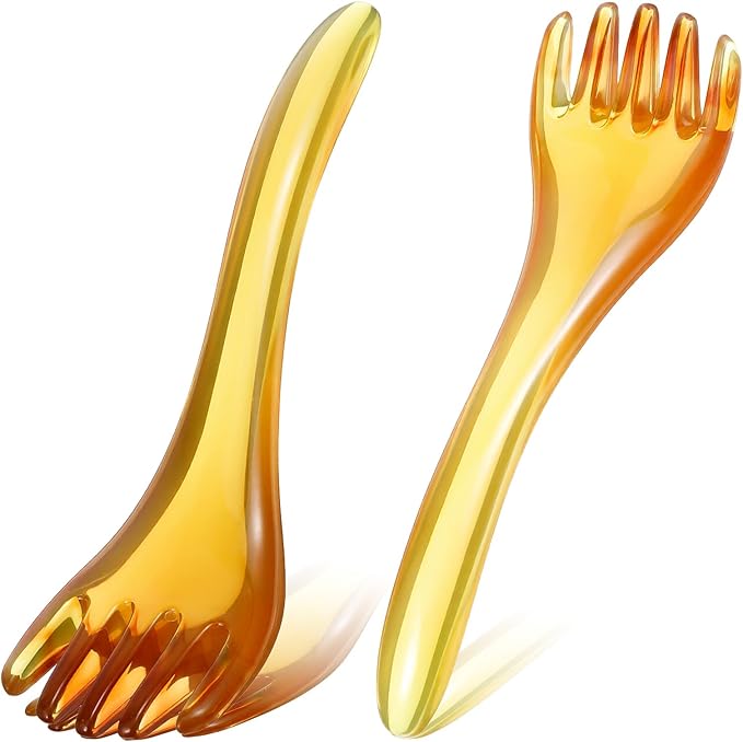 Scalp Massage Tools, 2 Pack Head Spa Gua Sha Tools, Head Massages Comb, Men & Women, Portable Resin SPA Tool for Soothing Heads Massage (Amber)