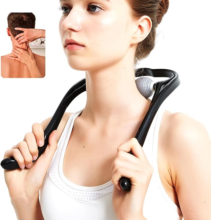 Neck Massager for Pain Relief Deep Tissue Self Trigger Point Shiatsu Shoulder & Back Massager for Neck, Shoulders, Legs, Home/Office Use
