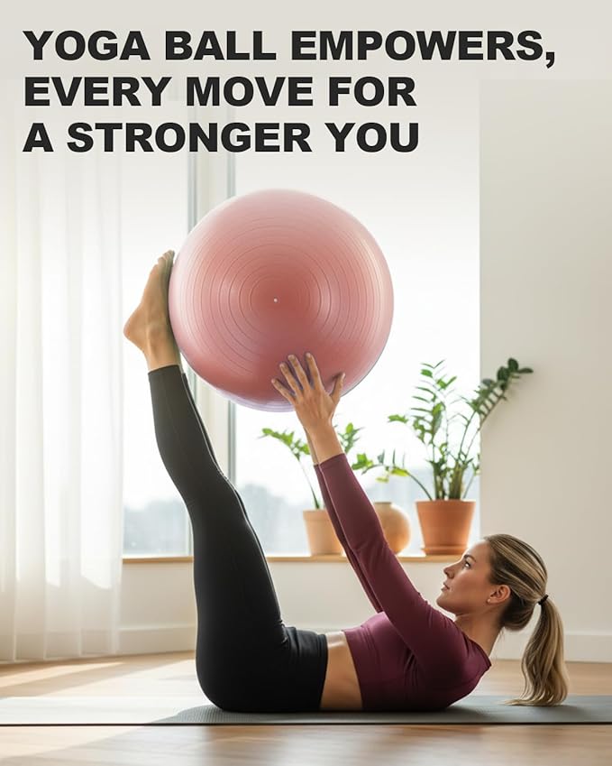 Trideer Exercise Ball Yoga Ball,Office Seating & Balance Ball Chair, Stability Ball for Pilates, Physical Therapy,Core Training & Balance Improvement & Stretching