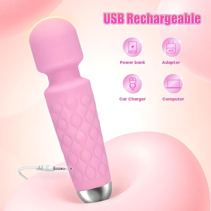 Upgraded Back Muscle Massager - Multiple speeds and Modes Available - Mini Size fits Back of arms (Peach Pink)...