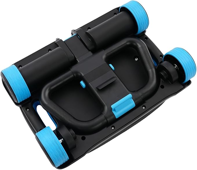 AB Roller Wheel with Elbow Support, 4-Wheel Stable Ab Roller for Core Training, Heavy Duty 330 lbs Capacity Ab Wheel with Phone Holder, Foldable Handles Home Gym Ab Workout Equipment