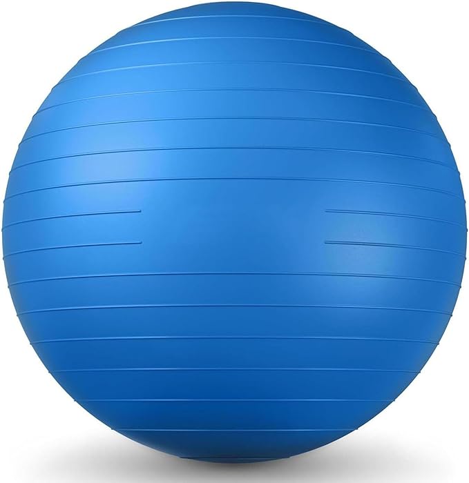 26 Inch Exercise Ball, Yoga Ball for Workout, Balance Stability, Fitness Ball for Office, Home, Gym, Balance Balls with Quick Pump