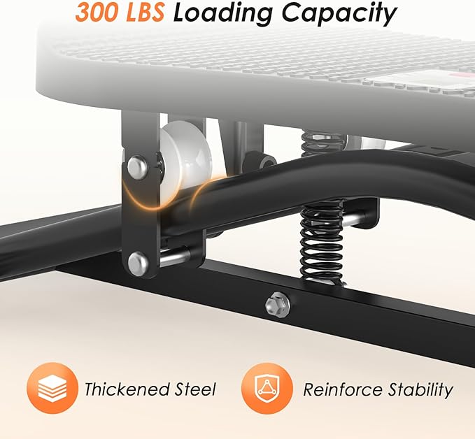 Balance Board for Adults, Rocking Stepper with Resistance Bands, Portable Wobble Board Featuring LCD Monitor, 300 lbs Capacity Ski Balance Trainer for Full Body Workout at Home Gym