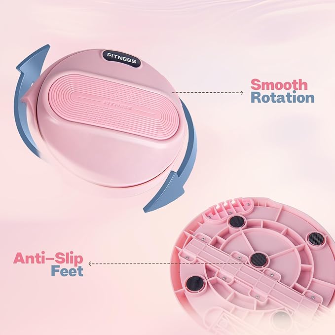 Ab Twister Board, Waist Twister Machine with Counter & Resistance Bands, Adjustable Foot Spacing Waist Twisting Disc for Slimming, Toning and Fitness, Core & Ab Workout Disc
