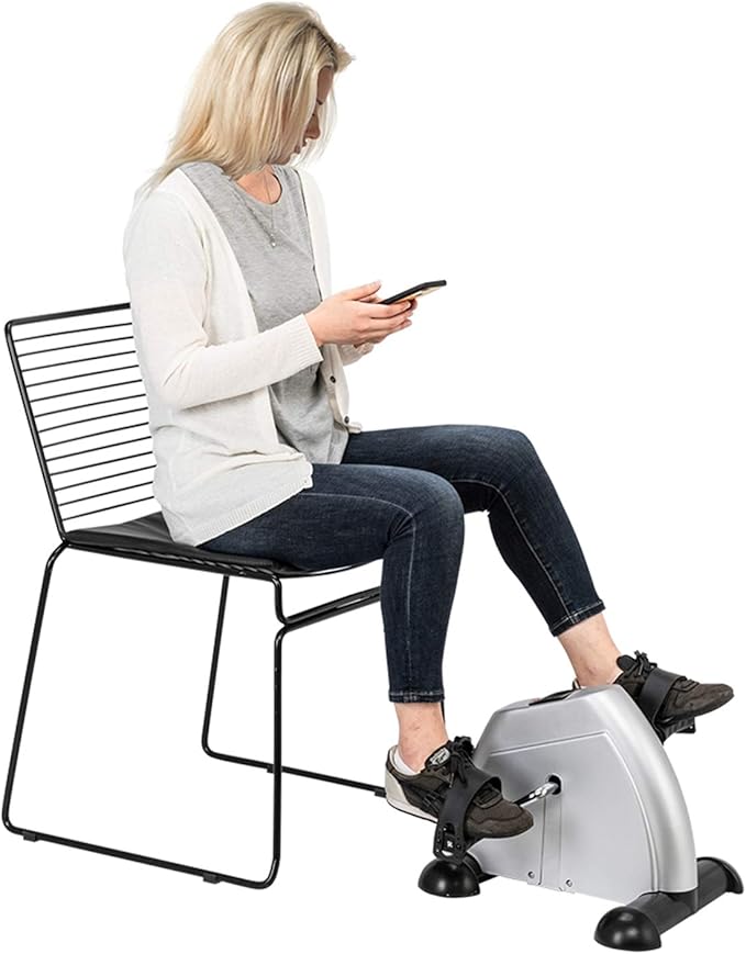 Under Desk Bike Pedal Exerciser, Exercise Bike for Leg/Arm Trainer Pedal Exerciser Foot Peddler Portable Therapy Bicycle Leg Peddler Portable Mini Cycle Bike