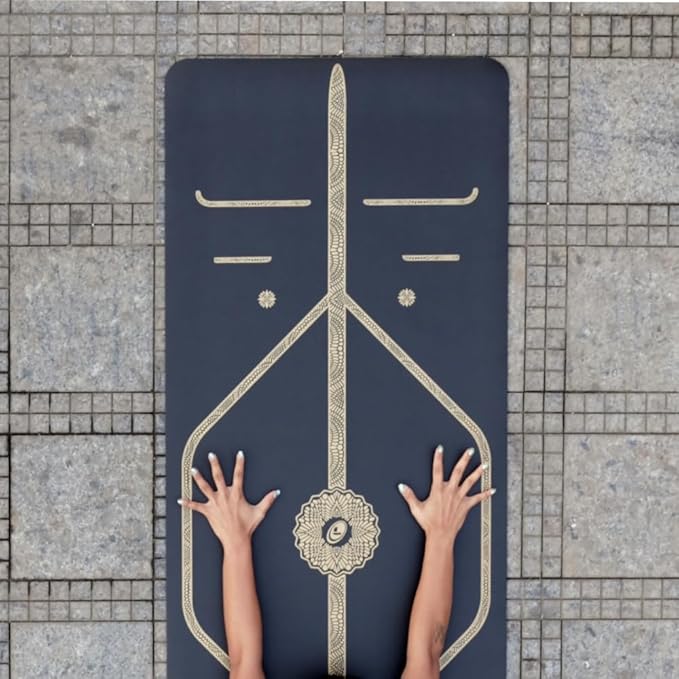 Liforme Printed Yoga Mat Collection - Free Yoga Bag Included - Patented Alignment System, Warrior-like Grip, Non-Slip, Eco-friendly, Sweat-resistant, Long, Wide and Thick for Comfort