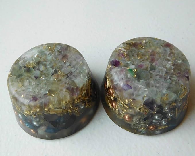 Rainbow Fluorite Orgone Generator Energy Accumulator 528Hz/7.83Hz/Advance Harmonics Many Beautiful Ingredients and Colors! (Rainbow Fluorite)