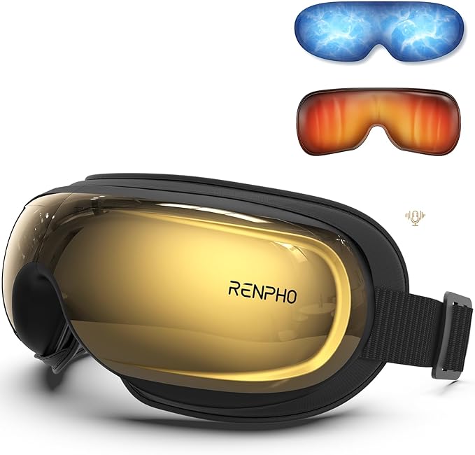 RENPHO Eyeris 3 Eye Massager with Heat and Cooling, Voice Control, Migraine Relief Eye Mask for Migraines, Eye Care with DIY Massage, Reduce Dry Eyes