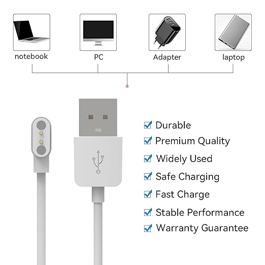 Intended for SOLAWAVE 4-in-1 Red Light Therapy Wand Charging Cable Magnetic Replacement Charging Cord for SOLAWAVE Facial Wand Charger Accessories (White&White)