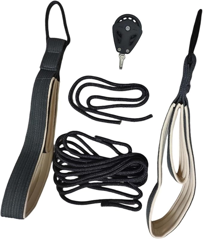YIJU Pilates Reformer Pull Ropes,Exercise Straps Nylon Double Loop Straps with Wheel for Studio Use Gym Adults Home Tricep