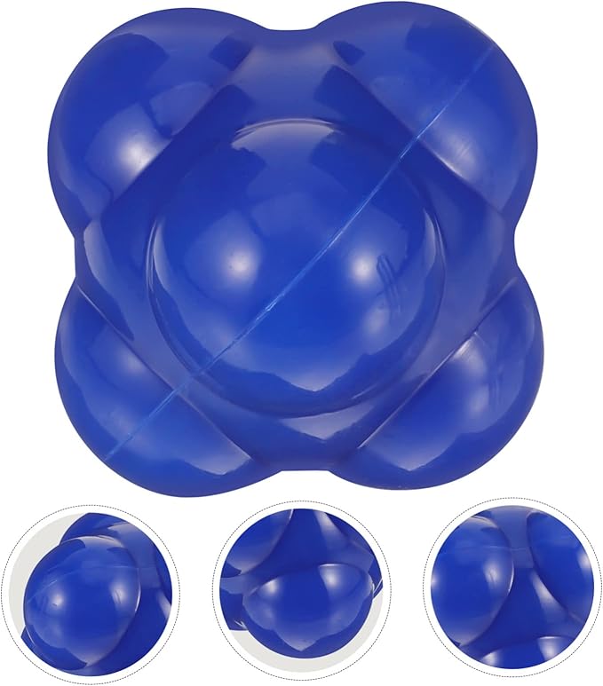 Kisangel Hexagonal Agile Training Ball for Fitness and Sports Large Blue Reaction Ball for Hand Eye Coordination Agility Improvement Myofascial Release Exercise Equipment