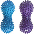 2 Pack Peanut Massage Ball Roller Spiky Double Lacrosse Balls Trigger Point for Stress Reflexology Foot Muscle Therapy Deep Tissue Relieve Strength Exercise Fitness Body