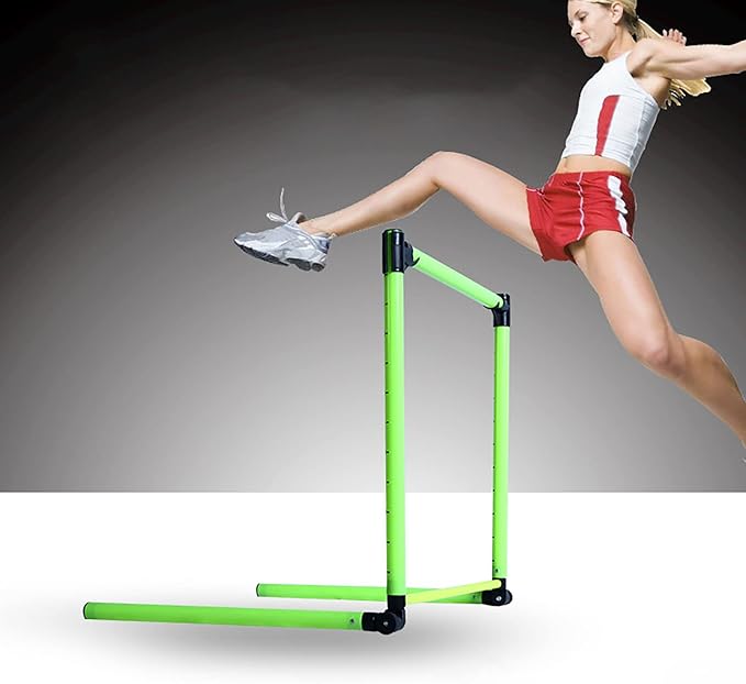 Adjustable Scale Agility Hurdles Football Track and Field Training Jumping Bar Set Outdoor Detachable Dogs Speed Ladders Obstacles,Green,60cm