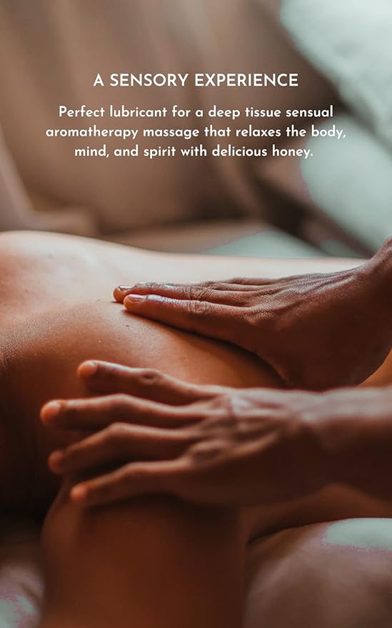 Honey Glaze Massage Oil, 8.5 oz | Body Oil with Sweet Honeycomb & Natural Oils | Non-Sticky, Moisturizing, Doubles as Aromatherapy Body Oil