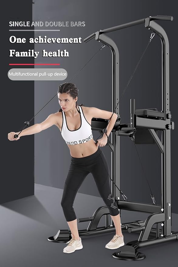 Mad Hornets Pull-Up Bars & Squat Bar Power Tower Dip Stands Strength Training for Home Gym