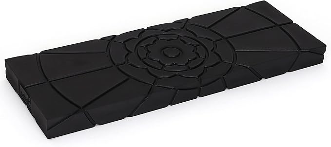 Teak Meditation Bench - Kneeling & Folding - Seiza Yoga & Prayer Bench (Black Foam Pad)