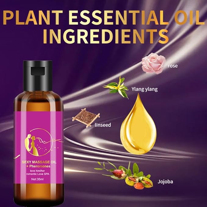 Massage Oil for Couples, Sex Massage Oil with Pheromones Romantic Lover Spa Oil, Relaxing Full Body Massage Oil for Date Night
