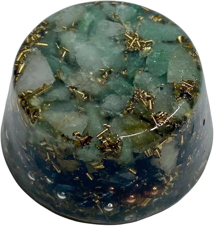 Rise Perspective Aventurine Green Orgone Generator Energy Accumulator 528Hz/7.83Hz/Advance Harmonics Many Beautiful Ingredients and Colors! (Aventurine Green)