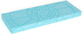 Teak Meditation Bench - Kneeling & Folding Seiza Yoga Bench - Prayer Stool (Sky Blue Foam Pad)