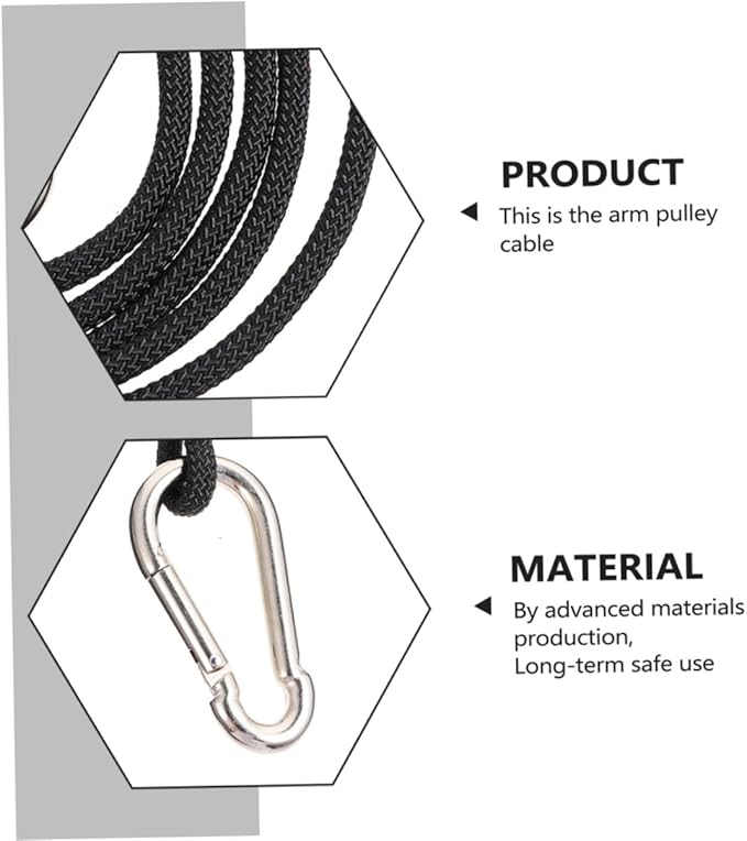 Muscle Training Accessories DIY Fitness Machine Supplies with Short Rod and 2.5m High-Strength Rope, 2pcs Gym Attachments for Home Strength Training Equipment