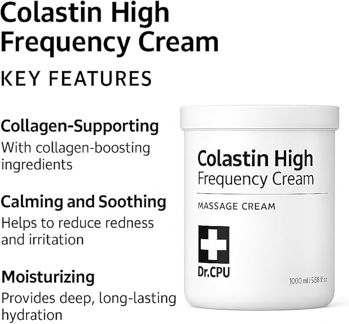 Dr. CPU Collastin High Frequency Cream 1000ml – Professional RF Massage Cream for Face & Body – with Collagen & Elastin – Korean Spa-Grade Skincare