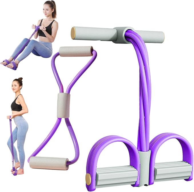 Fashion Puller Exercise,8 Tube Pedal Resistance Device, Detachable and Adjustable Pedal Resistance Device, Full-Body Workout for Home Gym, Tones Arms Abs Waist, Unisex