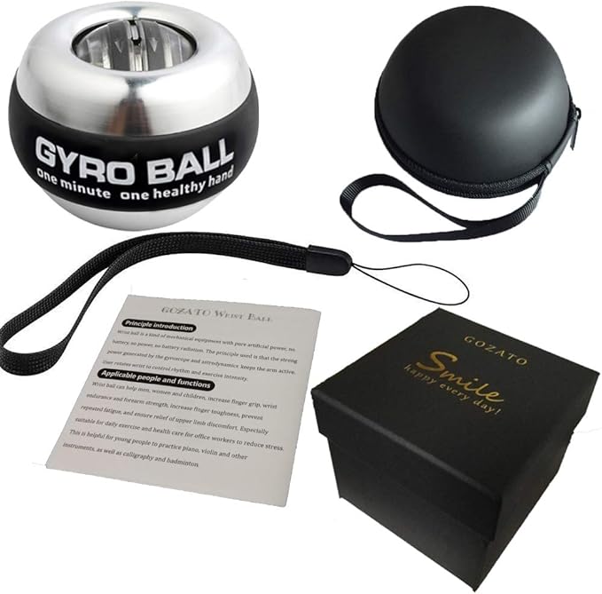 Auto-Start Wrist Power Gyro Ball with LED Lights, Wrist Strengthener and Forearm Exerciser for Stronger Arm Fingers and Muscle