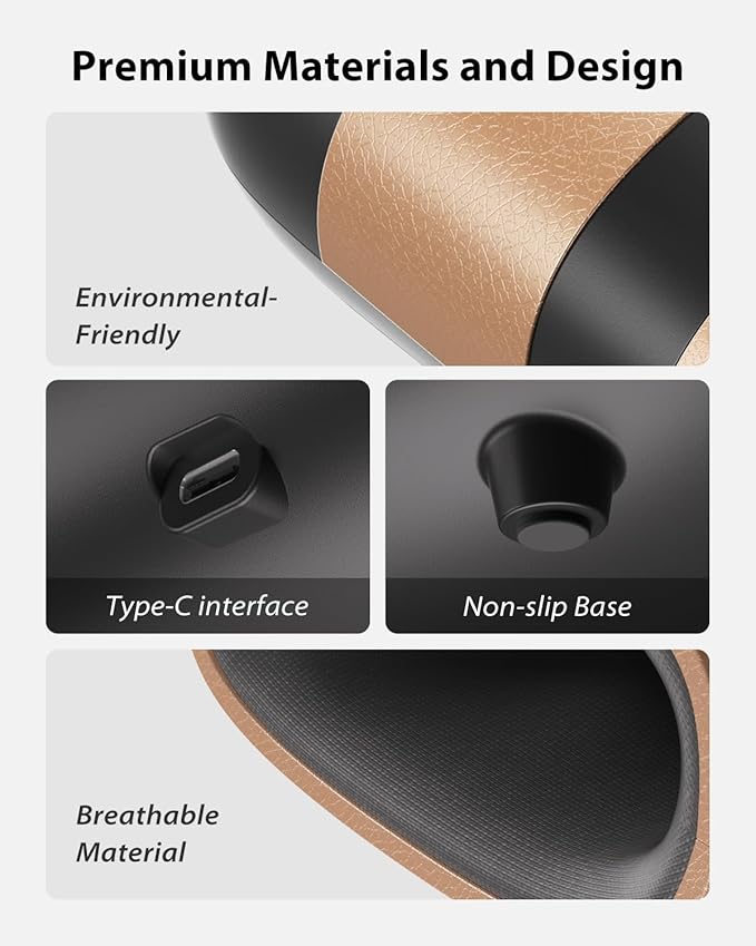 CINCOM Upgraded Hand Massager with Heat and Compression for Arthritis and Carpal Tunnel - Cordless & Rechargeable (Black & Gold)