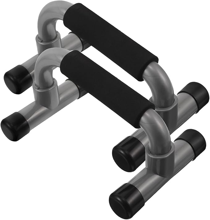 Lurrose H-shape Pushup Bars Pair Non-slip Grip, Portable Parallette Bars for Chest Strength Training, Compact Exercise Handles for Home Gym Fitness Equipment