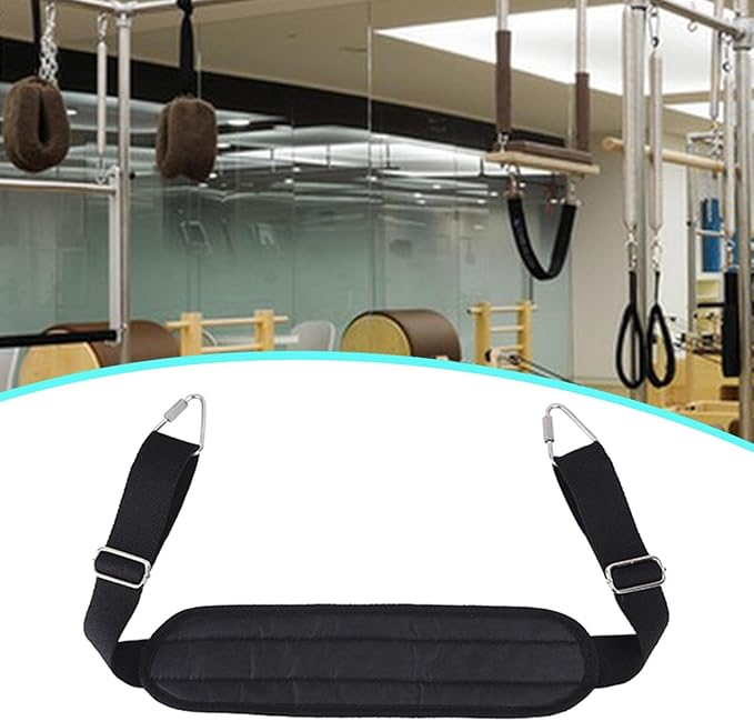 Pilates Reformer Foot Strap - Adjustable Leg Strap (76cm-100cm/30in-39in) with Hooks for Fitness Equipment Accessory