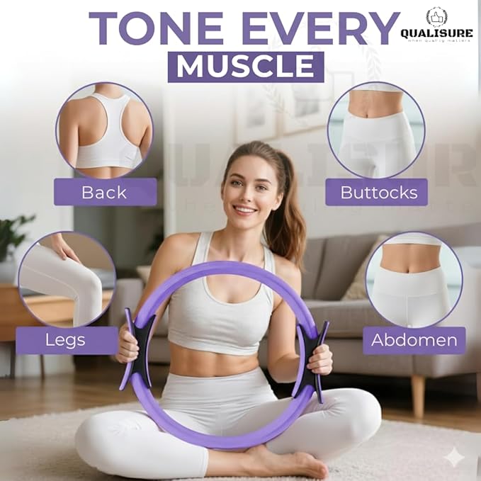 Pilates Kit for Home Workouts with 13" Magic Circle Pilates Ring and 5 Resistance Bands Pilates Essentials Kit for Women at Home Pilates Kit Pilates Starter Kit for Women Full Body Shaper