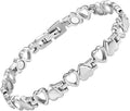 Willis Judd Womens Love Heart Titanium Magnetic Therapy Bracelet Adjustable