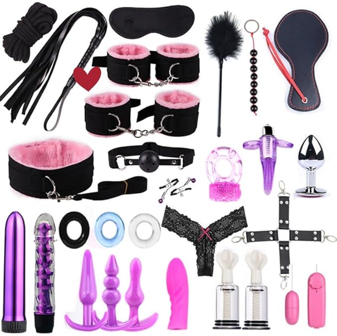 Fashion 28 Piece Pink Nylon Leather Fitness Set, Pilates Equipment, Wrist and Hip Fun Yoga Supplies, Cosplay Accessories, Couple Gifts