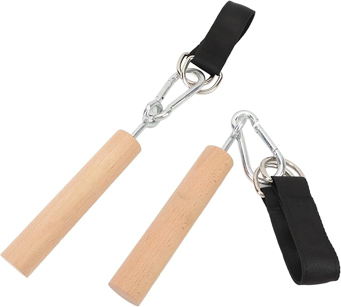 Pull Up Handles Attachment, Portable Pull Up Grip Exercise Handle, Multifunction Wood and Iron Pull Up for Indoor Outdoor Training, Strength Building Equipment for Forearm and Gr