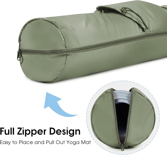 sportsnew Yoga Mat Bag, Full Zip Cargo Yoga Mat Carrier Bag with Drawstring Water Bottle Pocket and Bottom Wet Pocket, Exercise Yoga Mat Carrier Holder Multi-Functional Storage Bag Patent Pending