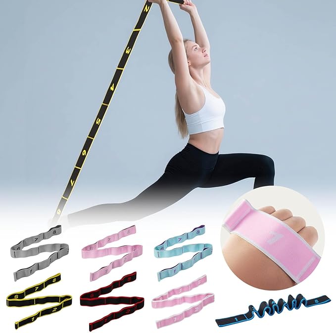 Resistance Bands for Working Out, 8-Levels Elastic Adjustable Exercise Bands for Women & Men,Pilates,Yoga,Booty Legs,Body Stretching,Stretching Bands for Physical Therapy,Training,Fitness,Gym