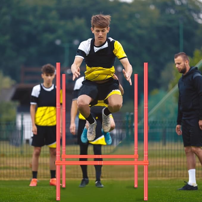 Soccer Agility Training Slalom Poles Adjustable Orange Agility Poles for Outdoor Agility Training Poles Equipment Applicable to Speed Physical Fitness Training Fitness Soccer & Basketball Training