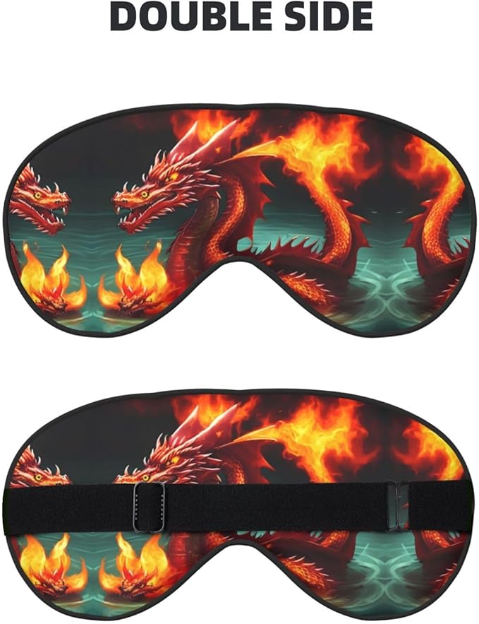 Dragon King in fire Head-Mounted Double-Sided Light-Blocking Sleeping Eye mask to Protect Eyes and Relieve Eye Fatigue