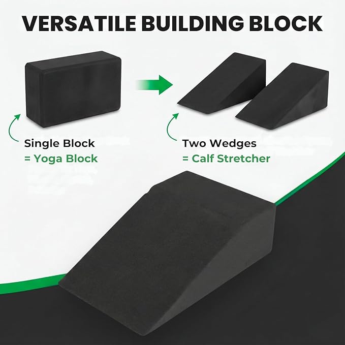 2 Pack Squat Wedge Block for Heel Elevated Squat Weightlifting Calf Stretcher Slant Board for Mobility Balance and Strength Performance