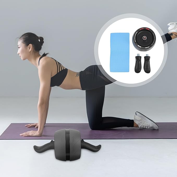Ab Roller Wheel Abs Automatic Return Fitness Roller for Core Workout Home Exercise Abdominal Trainer for Men Women