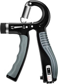 Grip Strength Trainer - Adjustable Resistance 11-132lbs/5-60kg Hand Gripper & Forearm Strengthener Device with Smart Counter for Sports & Rehab
