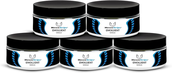 HawkGrips, 8oz Massage Emollient 5ct, Vanilla Scent, Shea Butter, Oil Based, Vegan, Soft Tissue Mobilization and Lubrication for Manual and Assisted Massage Therapy Techniques, Cream Alternative