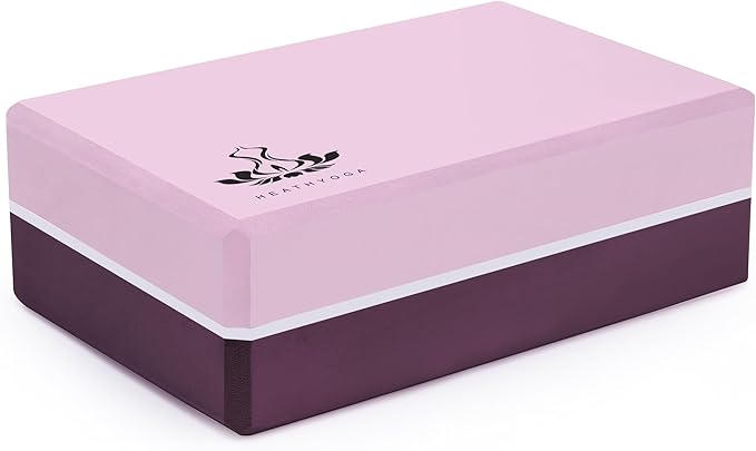 Heathyoga Yoga Blocks 2 Pack with Strap, High Density EVA Foam Yoga Block and Yoga Strap Set to Support and Improve Poses and Flexibility