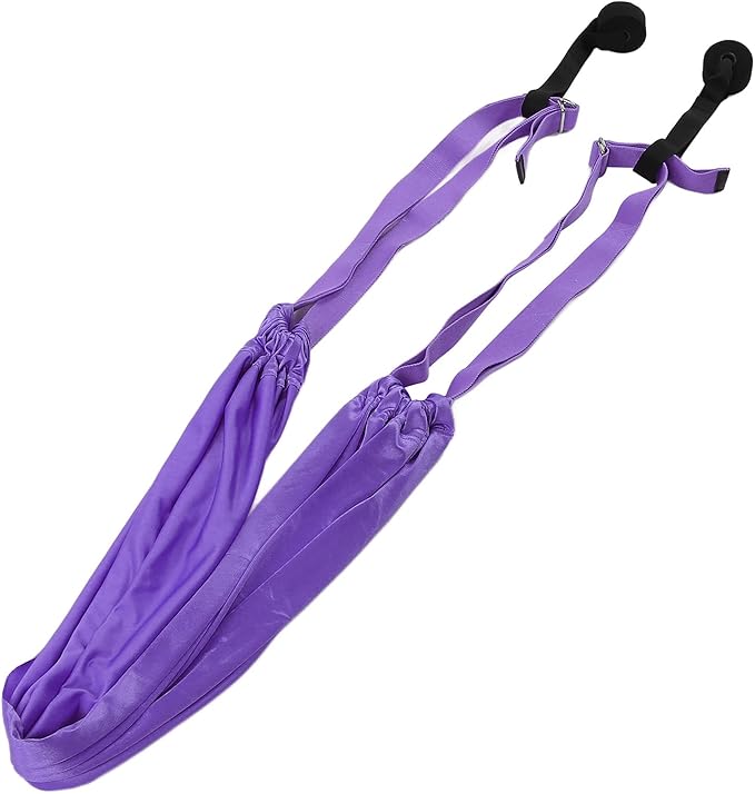 Premium Aerial Hammock Yoga Swing Kit Yoga Hammock Handstand Split Leg Stretchable Training Portable Elastic Aerial Hammock for Home Sky Blue(Purple)