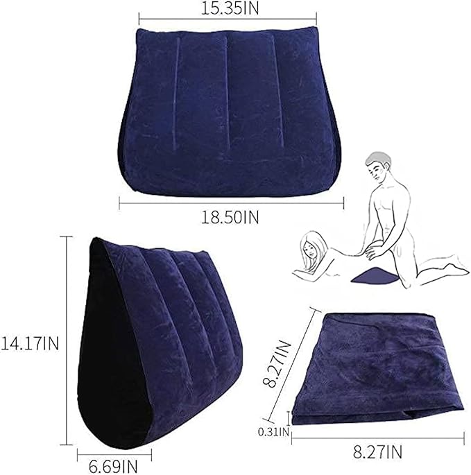 Inflatable Foam Body Pillow Sturdy Yoga Support Pillow, Wedge Pillow Yoga Mat Lumbar Stretcher, Improved Comfort Relief Knee and Back Pain Cushion - H