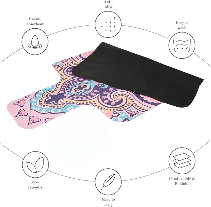 Pilates Reformer Machine Mat, Non Slip Foldable Washable Mat for Gym Fitness, Pink
