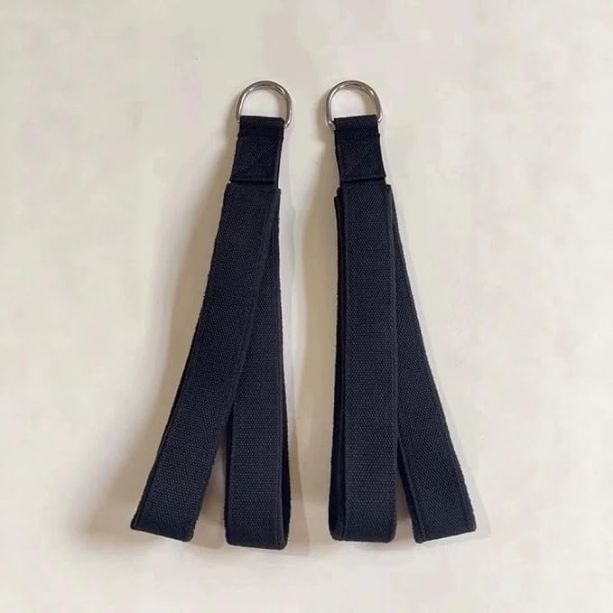 2Pcs Pilates Straps Double Loop with D Rings for Reformer Home Gym Equipment Ankle Support Core Training Padded Fitness 15.75x1.97inch