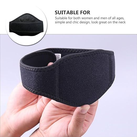 Neck Support Brace Strap: Adjustable Warm Magnetic Collar Self Heating Wrap Tourmaline - Neck Support for Men and Women