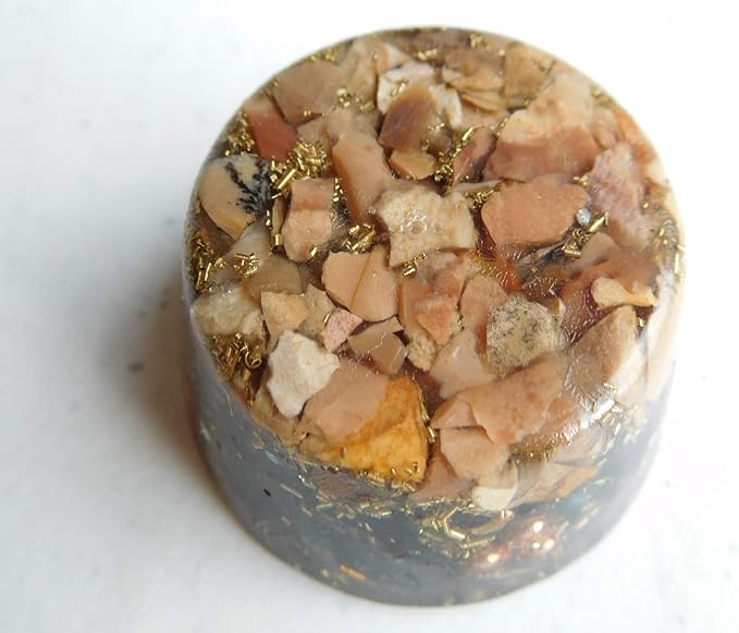 Dendritic Jasper Orgone Generator Energy Accumulator 7.83Hz/432Hz/528Hz/Advance Harmonics Many Beautiful Ingredients! (Dendritic Jasper)